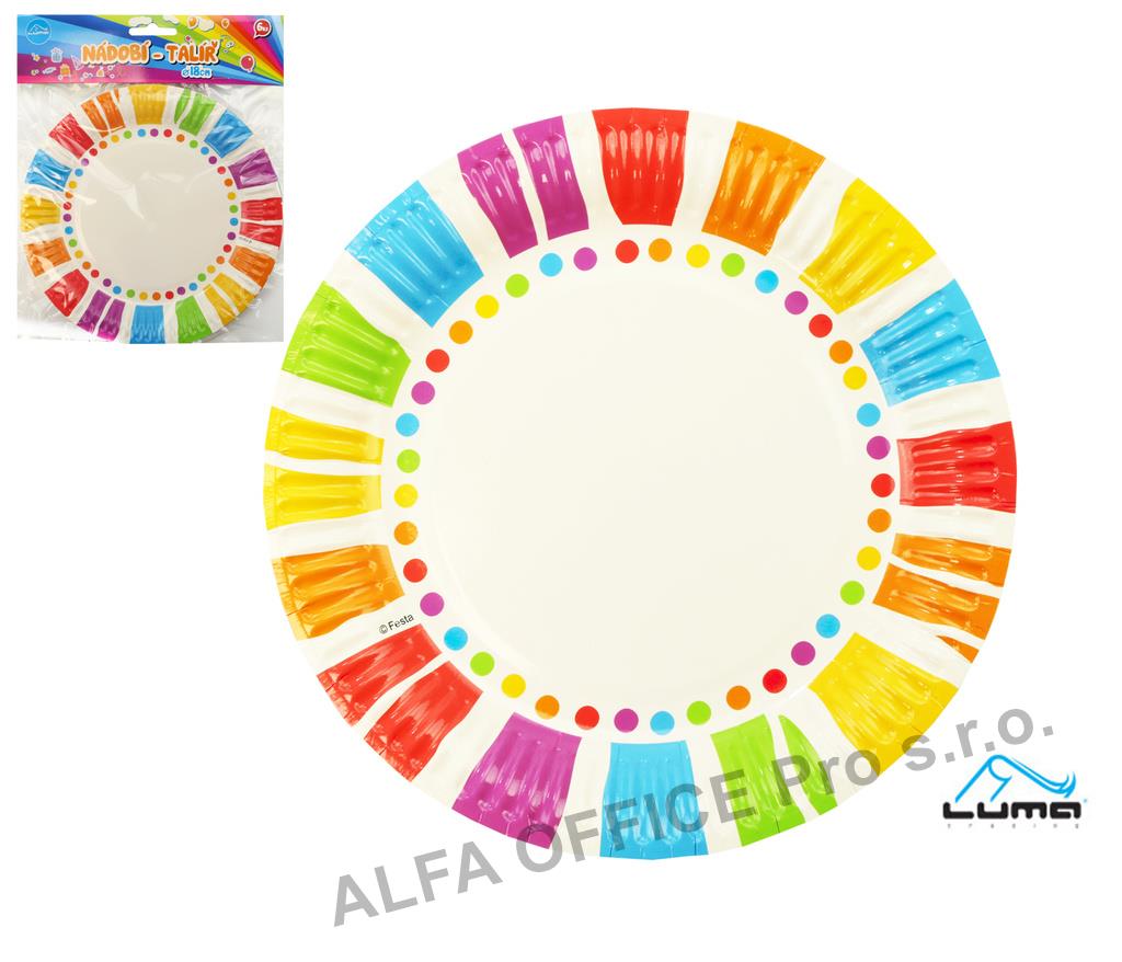 Papírový talíř Party / 18cm / 6ks