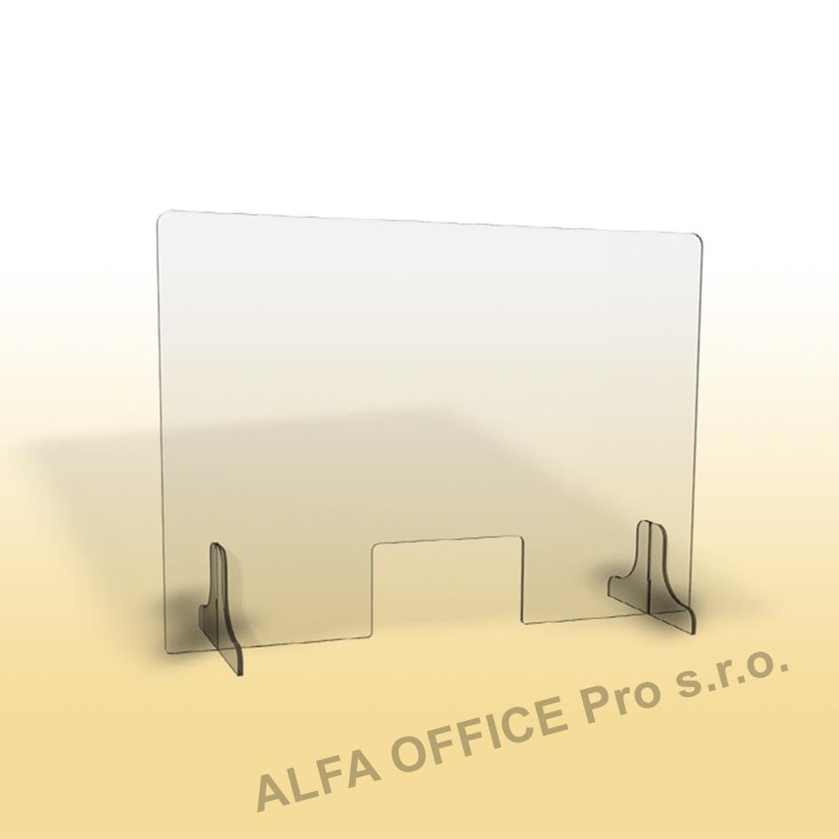 Ochranná clona - 90 x 65 cm / plexi / otvor 26 x 15 cm