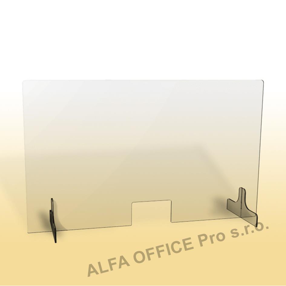 Ochranná clona - 150 x 90 cm / plexi / otvor 26 x 15 cm