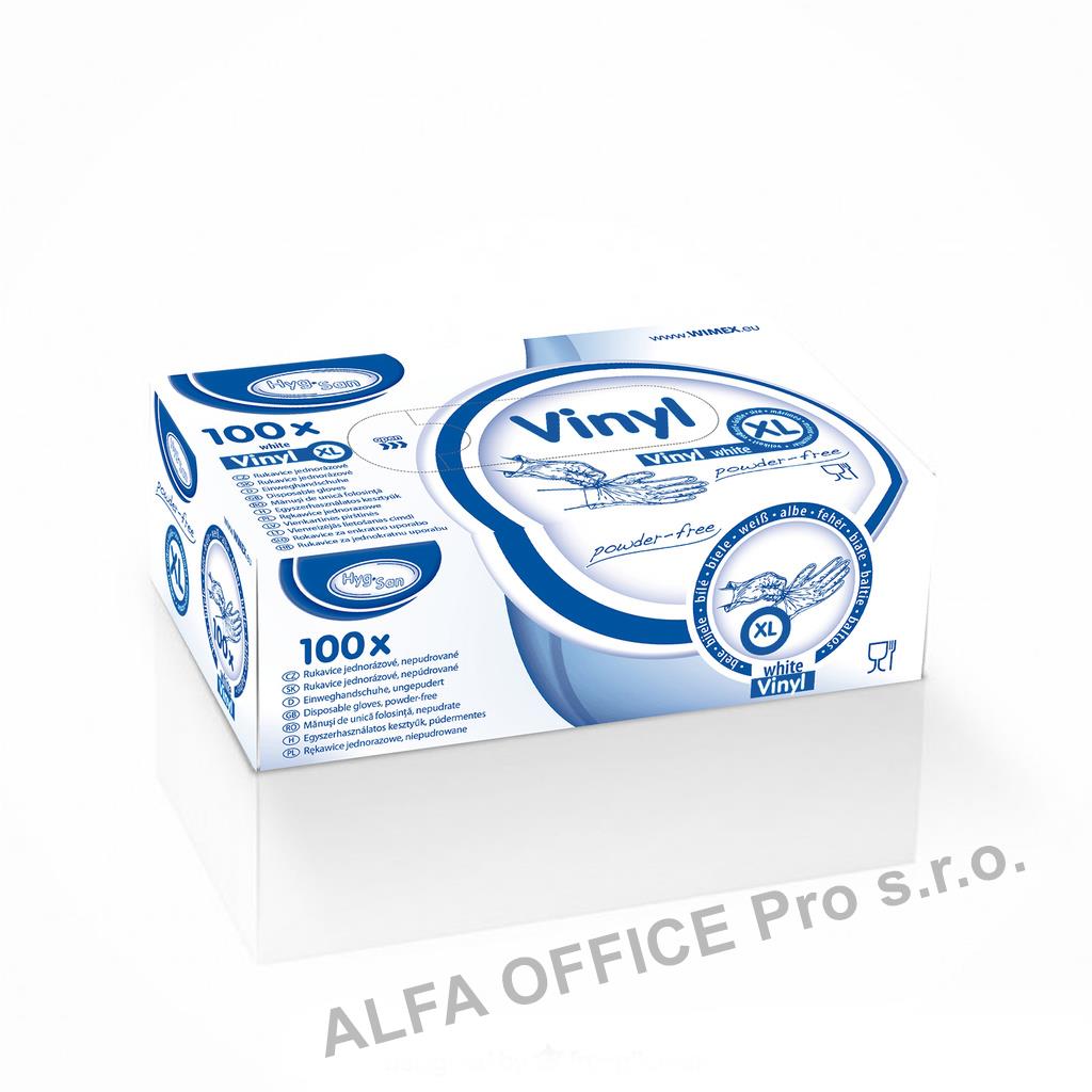 Ochranné rukavice vinylové - nepudrované / velikost XL / 100 ks