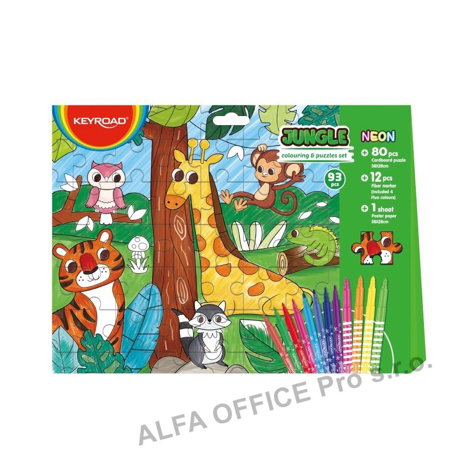 Omalovánky puzzle 2v1 Keyroad - džungle