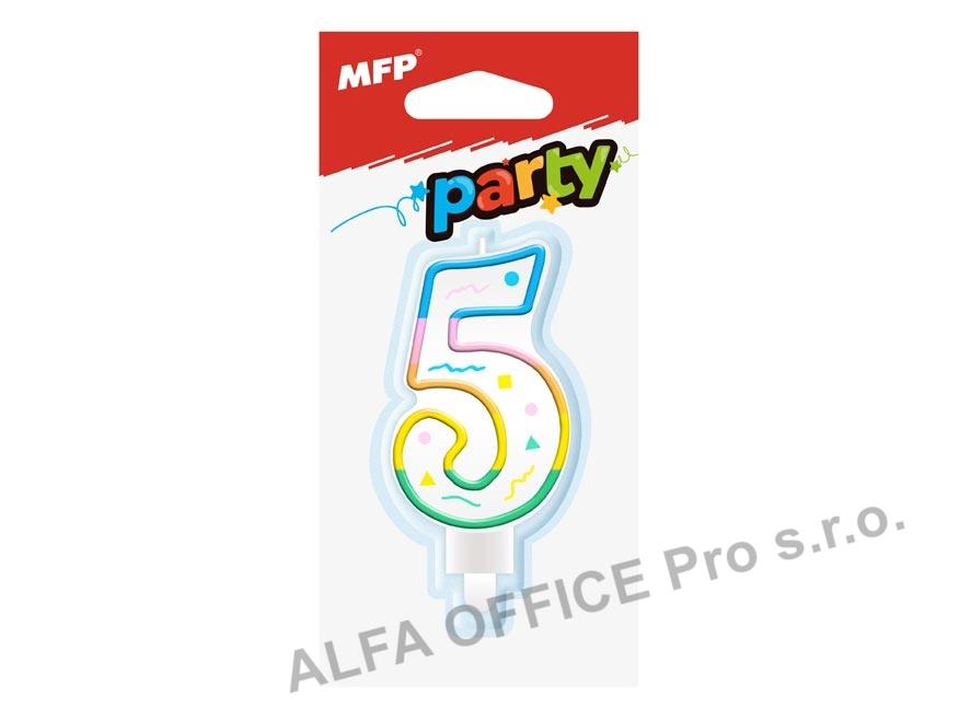 Svíčka dortová č.5 / duhová