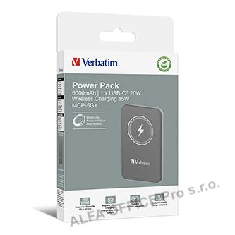 Verbatim, power banka s bezdrátovým nabíjením, 5V, nabíjení telefonu, 32244, 5 0