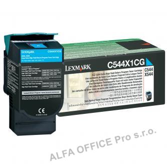 Lexmark originální toner C544X1CG, cyan, 4000str., return, extra high capacity,