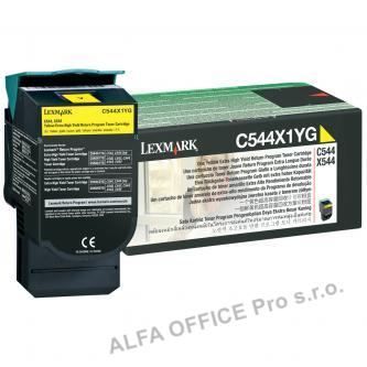 Lexmark originální toner C544X1YG, yellow, 4000str., return, extra high capacity