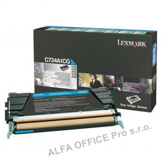 Lexmark originální toner C734A1CG, cyan, 6000str., return, Lexmark C734, C736, X