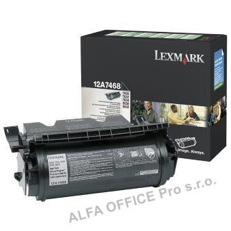  Lexmark originální toner 12A7468, black, 21000str., label application typ return 
