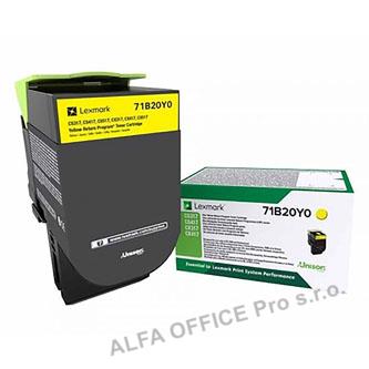 Lexmark originální toner 71B20Y0, yellow, 2300str., Lexmark CS417dn/CS317dn/ CX5
