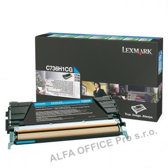  Lexmark originální toner C736H1CG, cyan, 10000str., return, high capacity, Lexma 