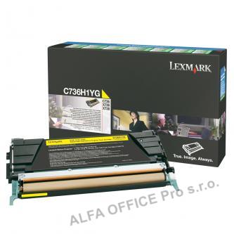  Lexmark originální toner C736H1YG, yellow, 10000str., return, high capacity, Lex 