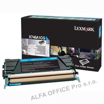 Lexmark originální toner X746A1CG, cyan, 7000str., return, Lexmark X746DE, X748D