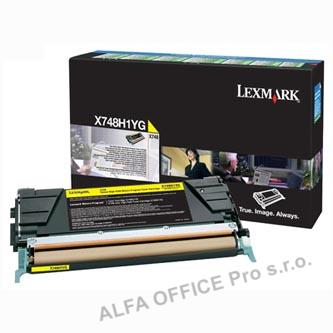 Lexmark originální toner X748H1YG, yellow, 10000str., return, high capacity, Lex