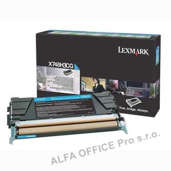 Lexmark originální toner X748H3CG, cyan, 10000str., high capacity, Lexmark X748D