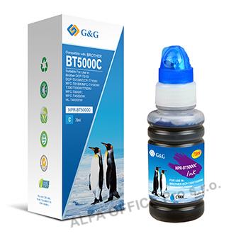  G&G kompatibilní ink s BT-5000C, cyan, 5000str., NPR-BT5000C, pro Brother DCP T3 