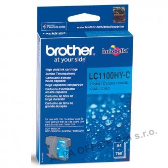Brother originální ink LC-1100HYC, cyan, 750str., high capacity, Brother DCP-6690CW, MFC-6