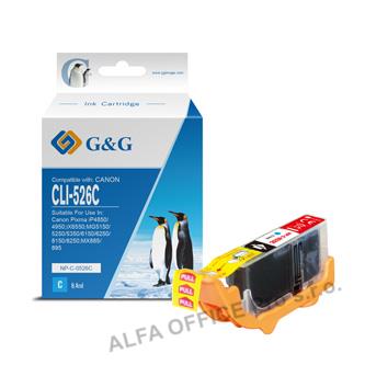  G&G kompatibilní ink s CLI526C, cyan, 8.4ml, NP-C-0526C, 4541B001, pro Canon Pix 