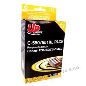 UPrint kompatibilní ink s CLI551, 2xblack/1xcyan/1xmagenta/1xyellow, C-551XL-PACK, pro Can