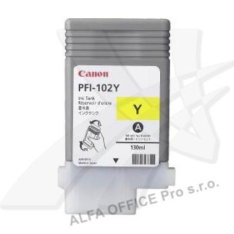 Canon originální ink PFI102Y, yellow, 130ml, 0898B001, Canon iPF-500, 600, 700, 765