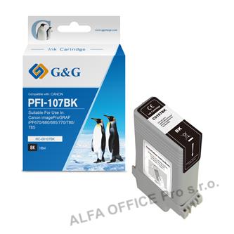  G&G kompatibilní ink s PFI107BK, black, 130ml, NC-00107BK, 6705B001, pro Canon i 