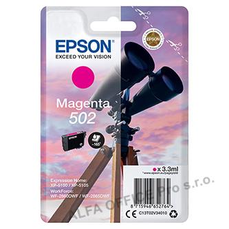 Epson originální ink C13T02V34020, 502, T02V340, magenta, 165str., 3.3ml, Epson