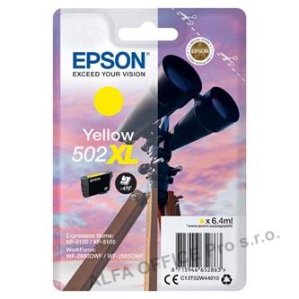 Epson originální ink C13T02W44010, 502XL, T02W440, yellow, 470str., 6.4ml, Epson XP-5100, 