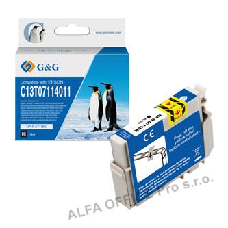 G&G kompatibilní ink s C13T07114012, black, NP-R-0711BK, pro Epson D78, DX4000,