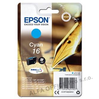 Epson originální ink C13T16224012, T162240, cyan, 3.1ml, Epson WorkForce WF-2540WF, WF-253