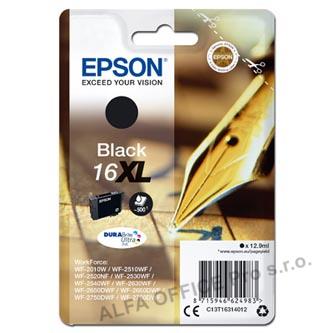 Epson originální ink C13T16314012, T163140, 16XL, black, 12.9ml, Epson WorkForce WF-2540WF