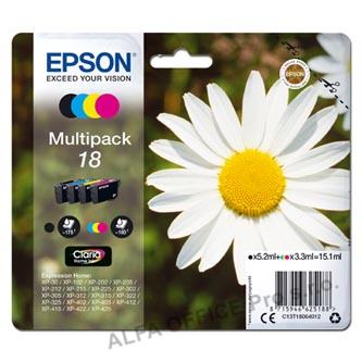 Epson originální ink C13T18064012, T180640, CMYK, 3x3,3/5,2ml, Epson Expression Home XP-10