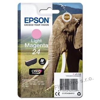 Epson originální ink C13T24264012, T2426, light magenta, 5,1ml, Epson