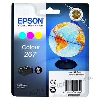 Epson originální ink C13T26704010, 267, color, 6,7ml, Epson WF-100W
