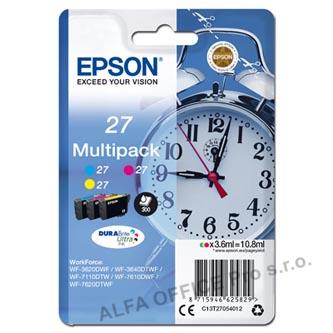 Epson originální ink 13T27054012, 27, color, 3x3,6ml, Epson WF-3620, 3640, 7110, 7610, 762