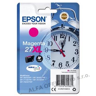 Epson originální ink C13T27134012, 27XL, magenta, 10,4ml, Epson WF-3620, 3640, 7110, 7610,