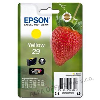 Epson originální ink C13T29844012, T29, yellow, 3,2ml, Epson Expression Home XP-235,XP-332