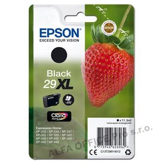 Epson originální ink C13T29914012, T29XL, black, 11,3ml, Epson Expression Home XP-235,XP-3