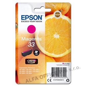 Epson originální ink C13T33434012, T33, magenta, 4,5ml, Epson Expression Home a Premium XP