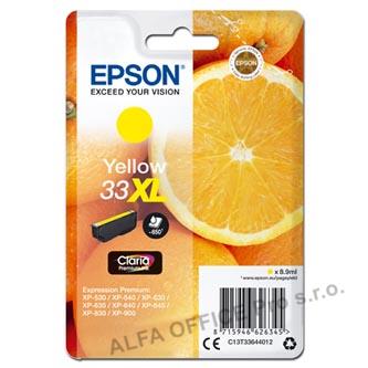 Epson originální ink C13T33644012, T33XL, yellow, 8,9ml, Epson Expression Home a Premium X