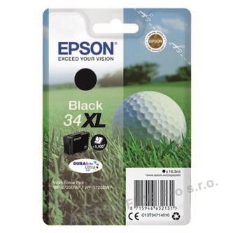 Epson originální ink C13T34714010, T347140, 34XL, black, 16.3ml, Epson WF-3720DWF, 3725DWF