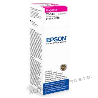 Epson originální ink C13T66434A, magenta, 70ml, Epson L100, L200, L300