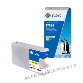G&G kompatibilní ink s C13T789440, yellow, 4000str., NP-E-7894Y(D), pro Epson Wo