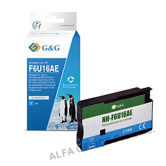 G&G kompatibilní ink s F6U16AE, cyan, 1600str., NH-R00953XLC, pro HP