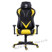  Herní křeslo Marvo CH-133, černé, odnímatelné polštářky, polohovatelné 