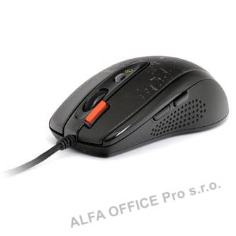  A4tech Myš F5, 3000DPI, optická, 7tl., 1 kolečko, drátová USB, černá, herní, V-T 