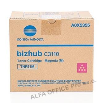 Konica Minolta originální toner A0X5355, magenta, 5000str., TNP-51M, Konica Minolta Bizhub