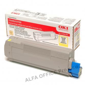 OKI originální toner 43381905, yellow, 2000str., OKI C5600, 5700