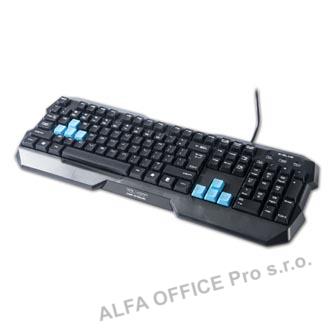  E-BLUE Polygon, Klávesnice herní, odolná proti polití typ drátová (USB), černá, 