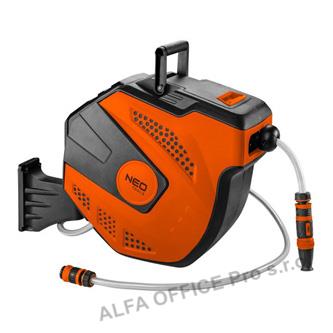  NEO TOOLS box s navijákem včetně zahradní hadice, 20+2m, 10bar, oranžovo-černý, 