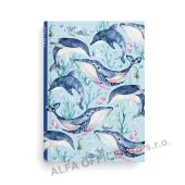 Kniha záznamní A5 - linka / 100 l / velryba