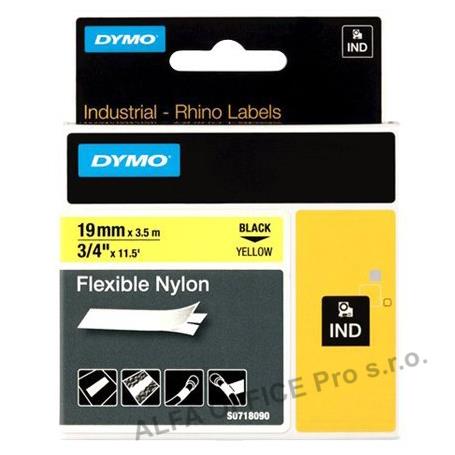 Pásky D1 nylonová flexibilní pro elektronické štítkovače DYMO - 19 mm x 3,5 m černý tisk /