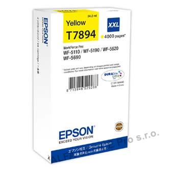 Epson originální ink C13T789440, T789, XXL, yellow, 4000str., 34ml, 1ks, Epson WorkForce P